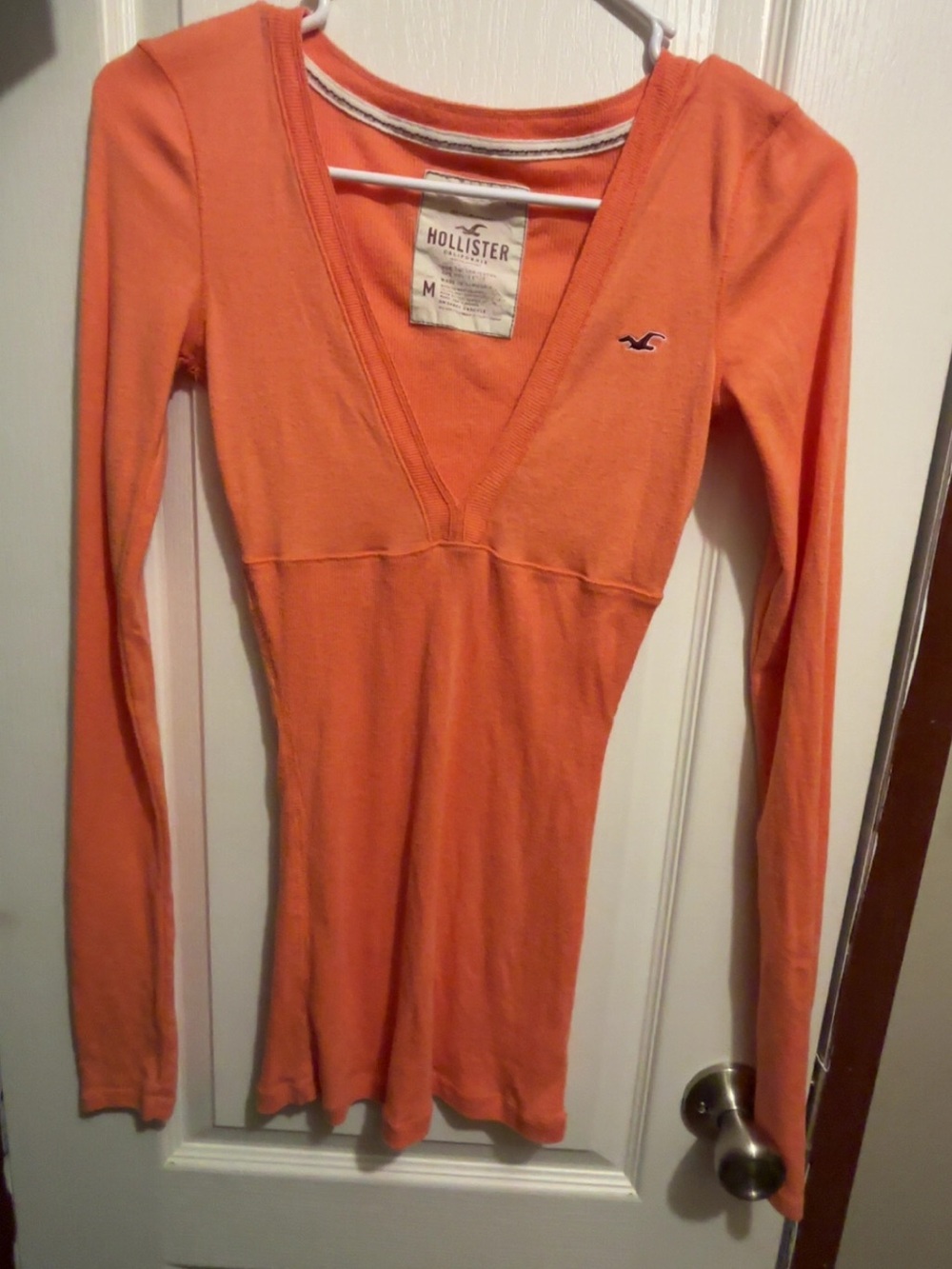 Y2K Hollister Babydoll Top Orange size medium
